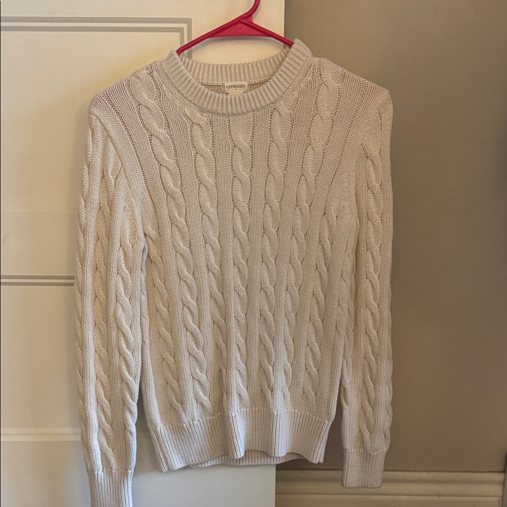 J Crew Crewcuts Off-White Cable Knit Sweater